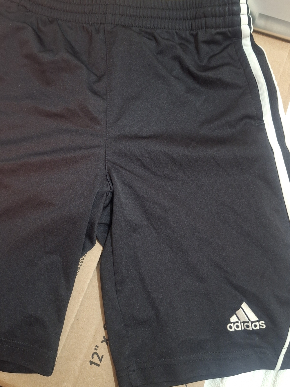 adidas Black Shorts with White Side Stripes